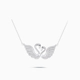 Twin Swans Pendant Necklace