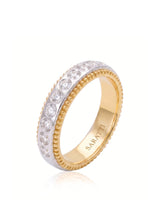 Two Tone Wedding Band Women's with Diamonds