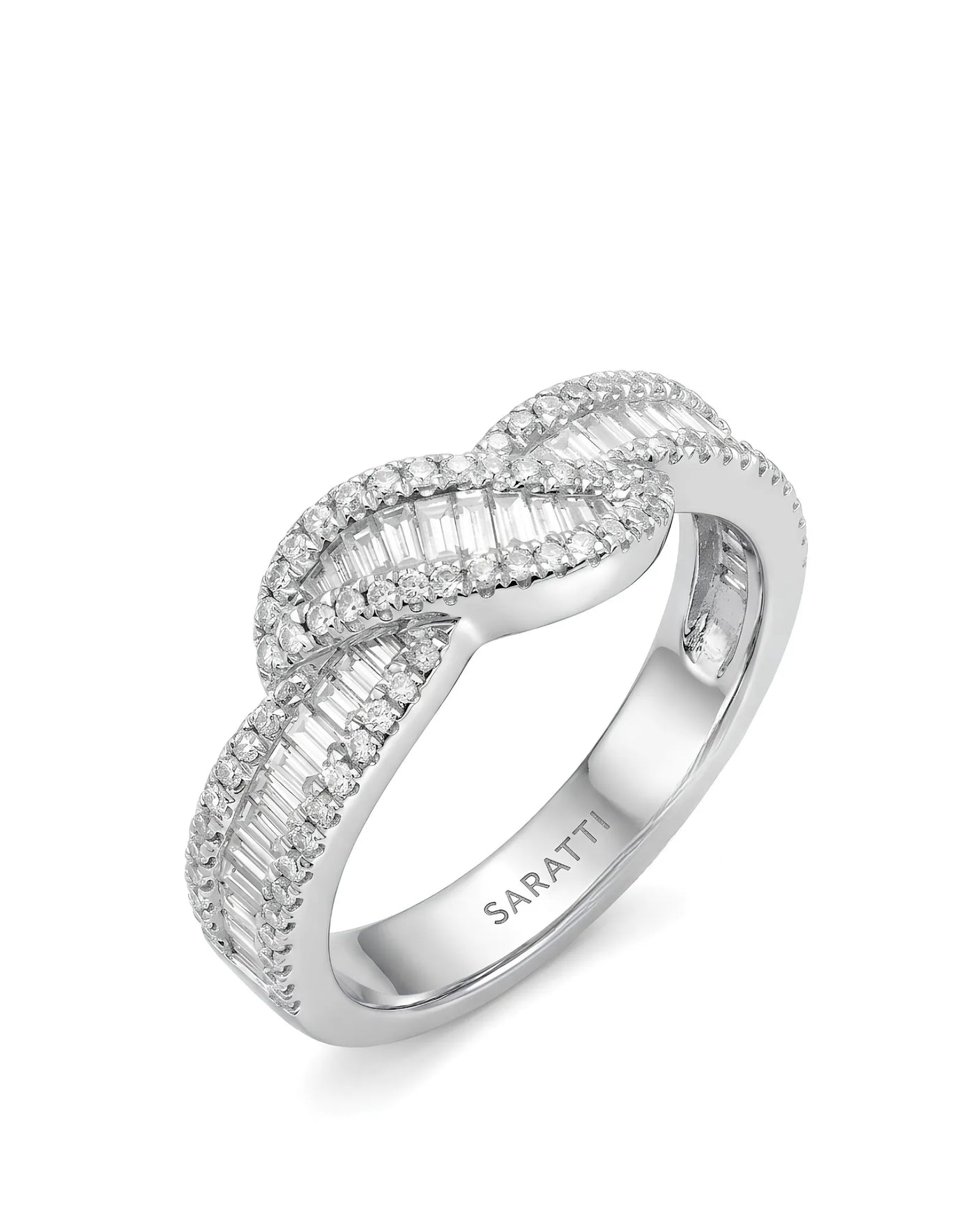 Baguette Eternity Band with Diamonds in White Gold