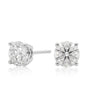 3.00 ct. tw. lab-grown round diamond four-prong studs in platinum, front view | SARATTI