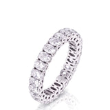 Oval Wedding Band in White Gold Prong Set