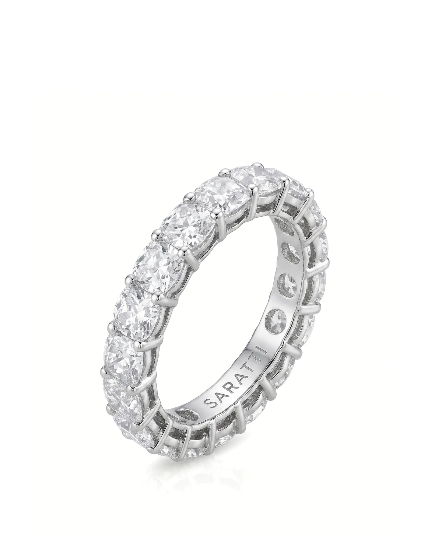 Cushion Diamond Eternity Band in White Gold