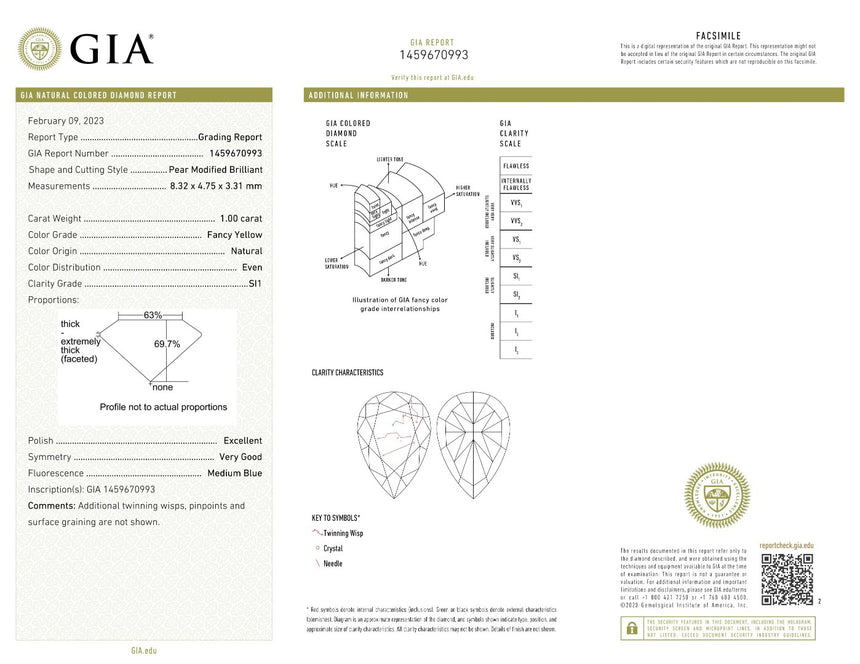 1 carat Pear Cut Natural Diamond GIA Certificate | Saratti