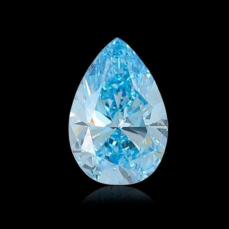 1ct Pear Cut Aqua Blue Natural Treated Diamond | Saratti