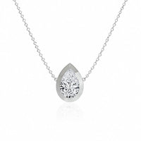 SOLARA Bezel-Set – Pear Cut Solitaire Necklace Setting