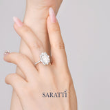 18K White Gold Radiant-Cut Center Stone Ring | Saratti