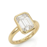 2 Carat Emerald-Cut Lab-Grown Diamond Bezel Engagement Ring