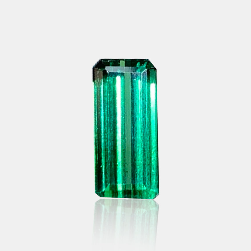 2.03 carat Natural bi-color tourmaline emerald cut loose gemstone | SARATTI