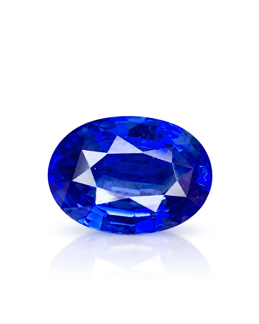 2.05ct Natural Royal Blue Sapphire Oval loose gemstone front view | SARATTI