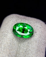 2.06 carat Natural Tsavorite Garnet oval gemstone alternate angle close-up | SARATTI