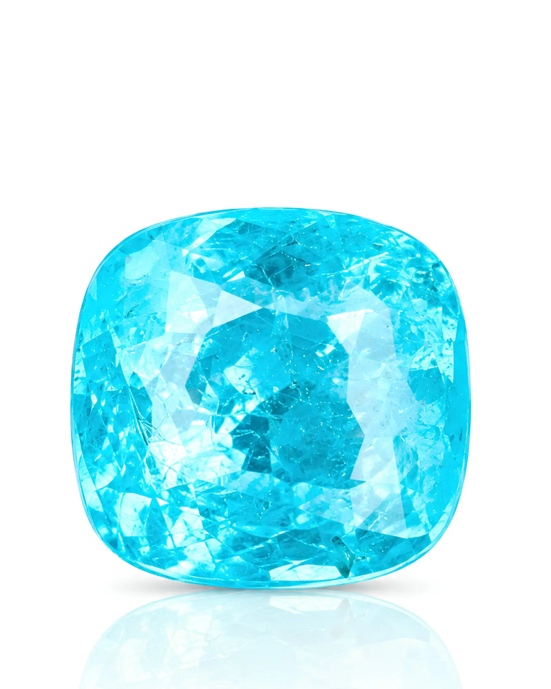 2.06ct Natural Neon Blue Tourmaline cushion main view | SARATTI