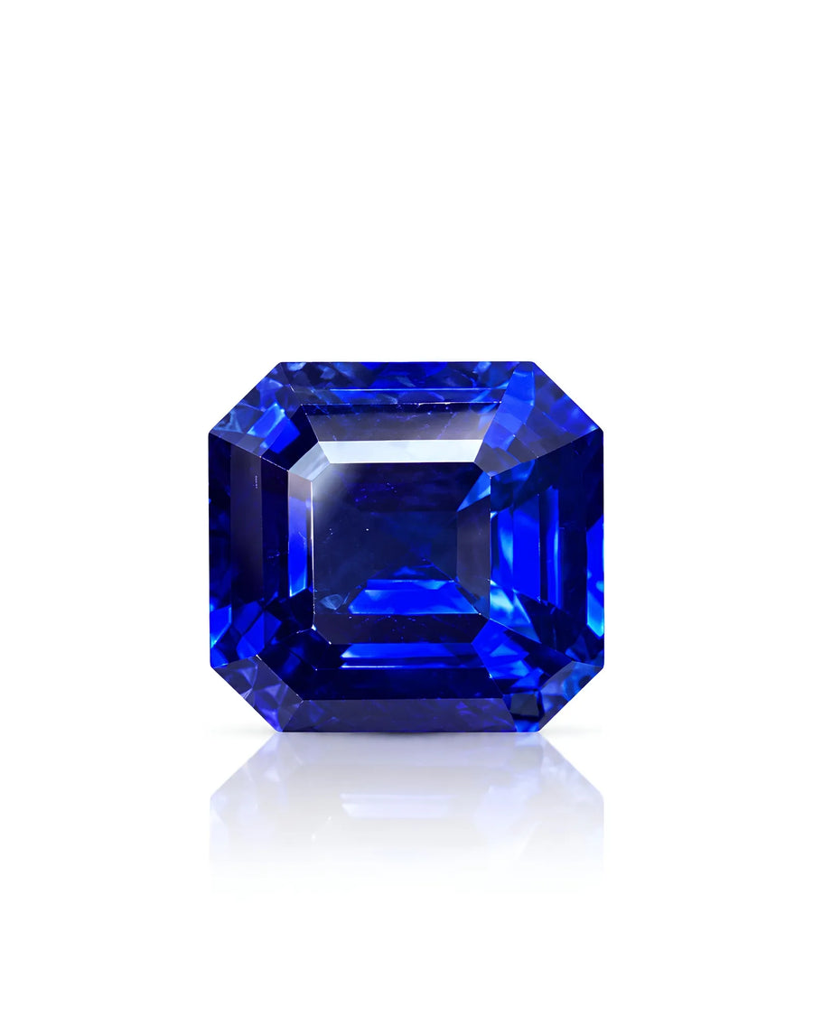 2.08ct Natural Royal Blue Sapphire Octagonal loose gemstone front view | SARATTI