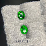 2.09 carat green tsavorite gemstone pair oval cut