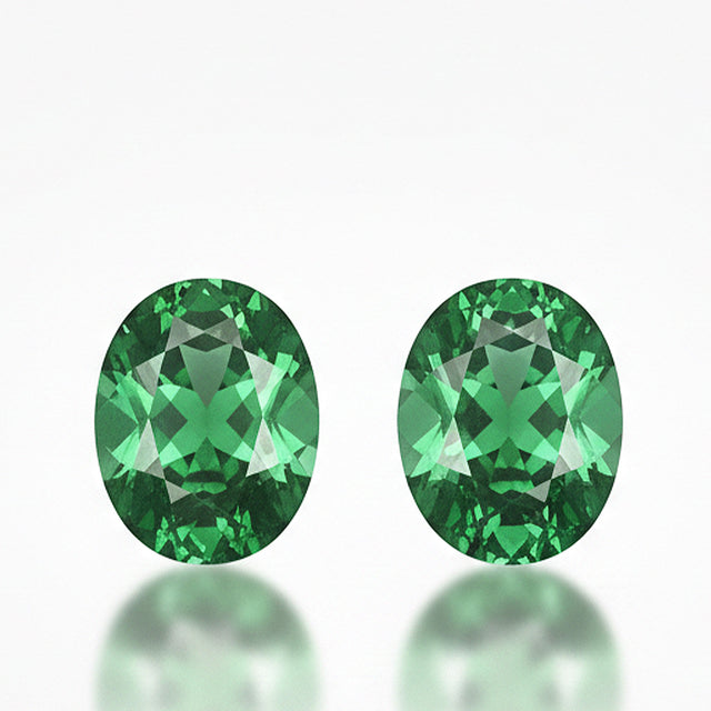 2.09 carat natural tsavorite matched pair oval shape