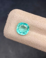 Natural 2.21ct Green Emerald Cushion loose gemstone shown from an alternate viewing angle | SARATTI