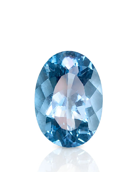 2.22ct Natural Exceptional Santa Maria Aquamarine oval front view | SARATTI
