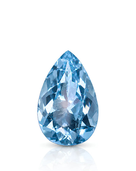 2.29ct Natural Exceptional Santa Maria Aquamarine pear front view | SARATTI