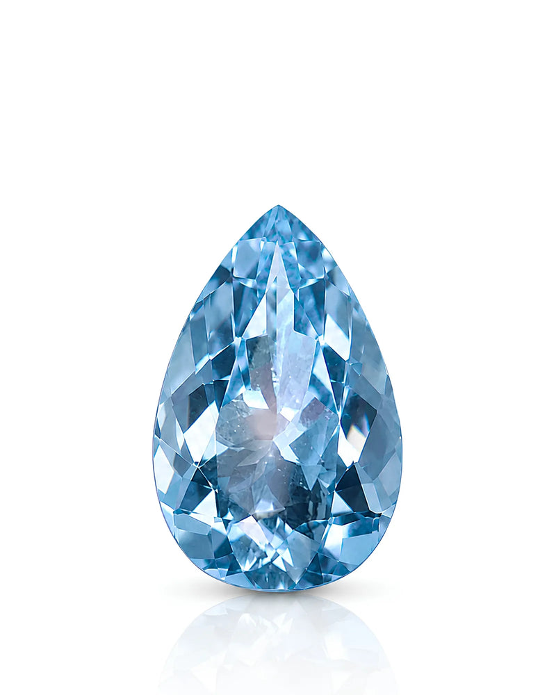 2.29ct Natural Exceptional Santa Maria Aquamarine pear front view | SARATTI