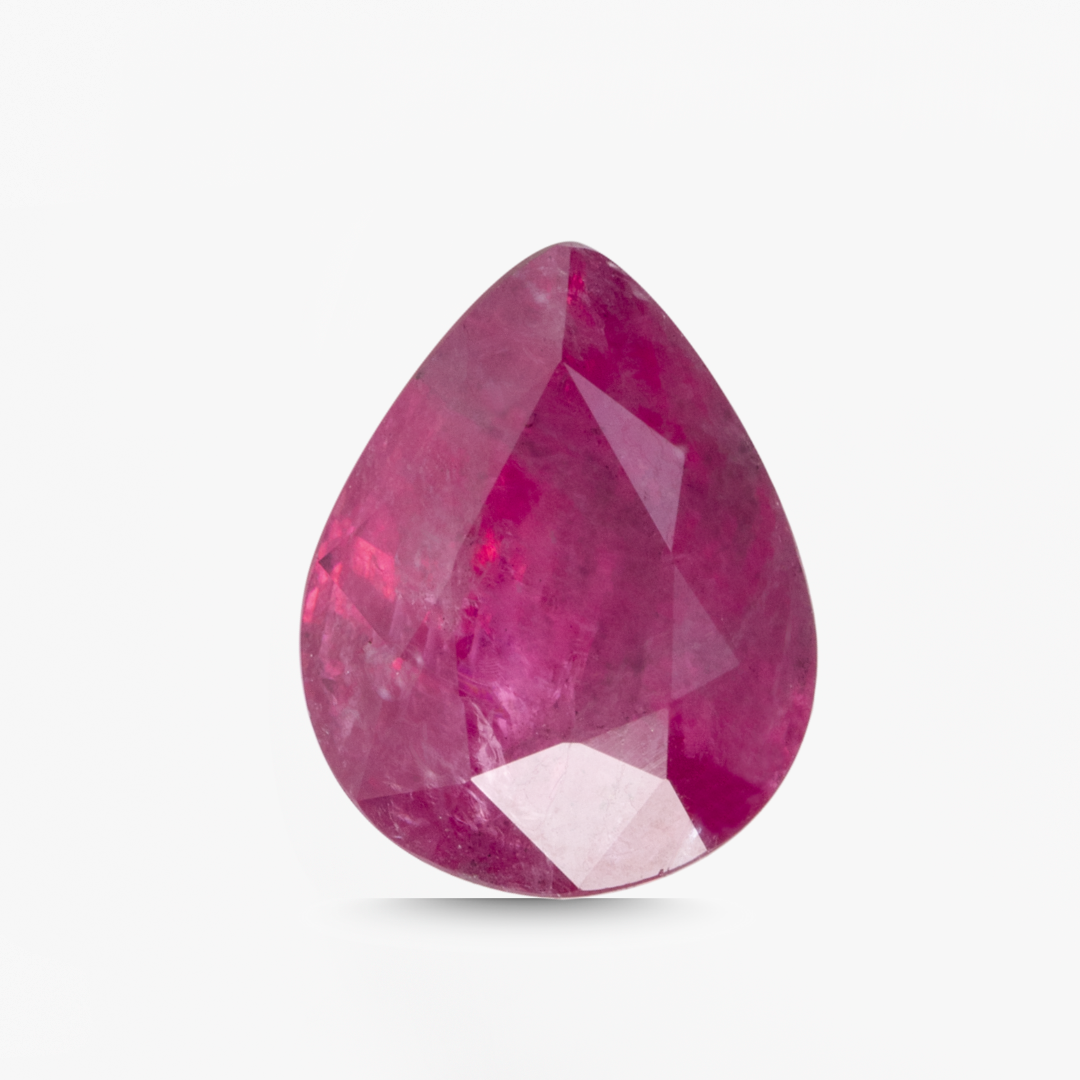 2.41 carats Pear shaped Pinkish Red Spinel Gemstone  9 x 7mm