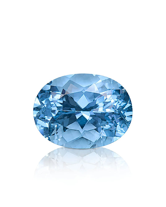 2.43ct Natural Brazilian Santa Maria Aquamarine oval front view | SARATTI