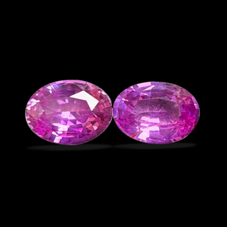 2.45 carats Purplish Pink Unheated Natural Sapphire Matched Pair