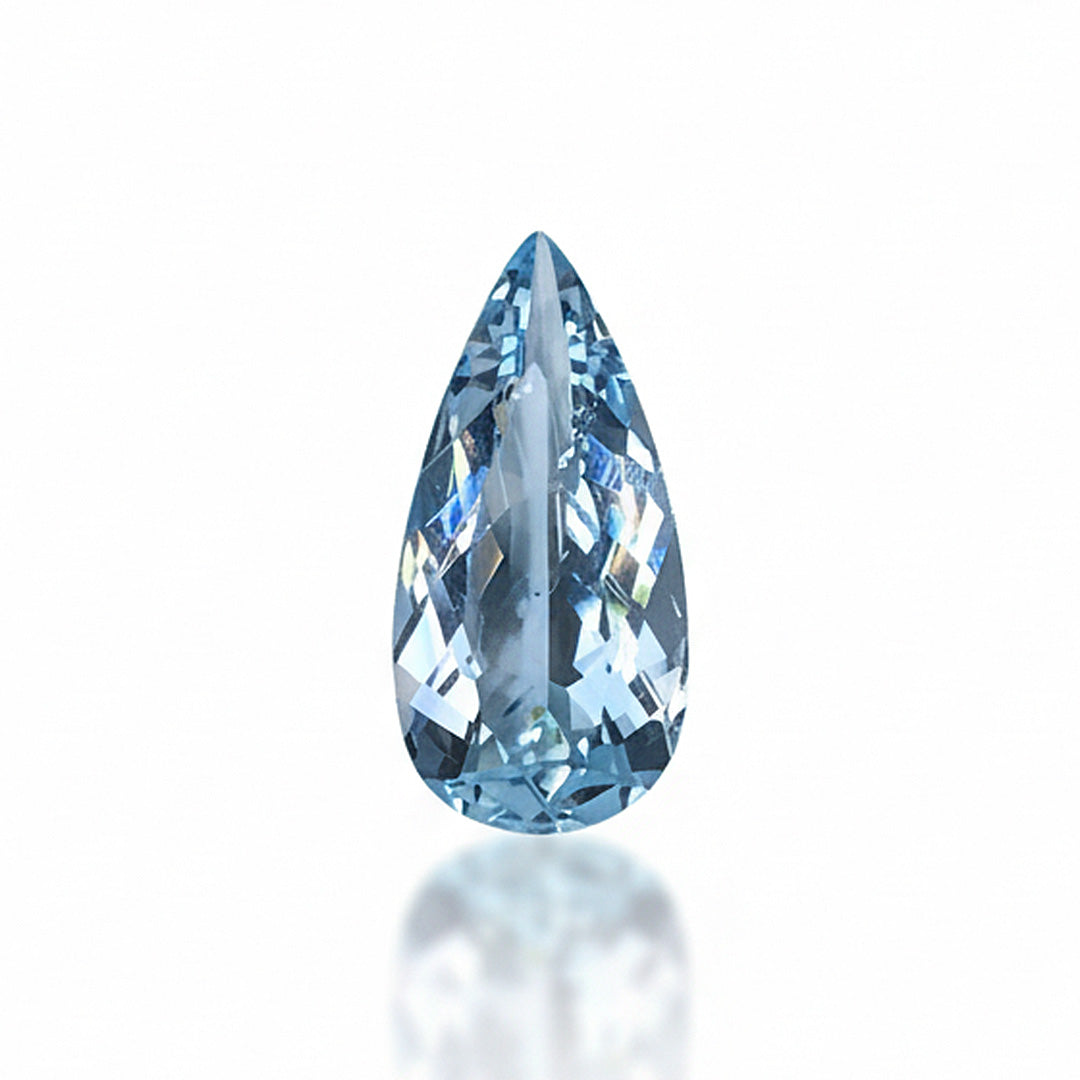 2.45ct Natural Santa Maria Aquamarine | Pear – 14.92 × 6.97 × 4.39mm | CGRL Certified