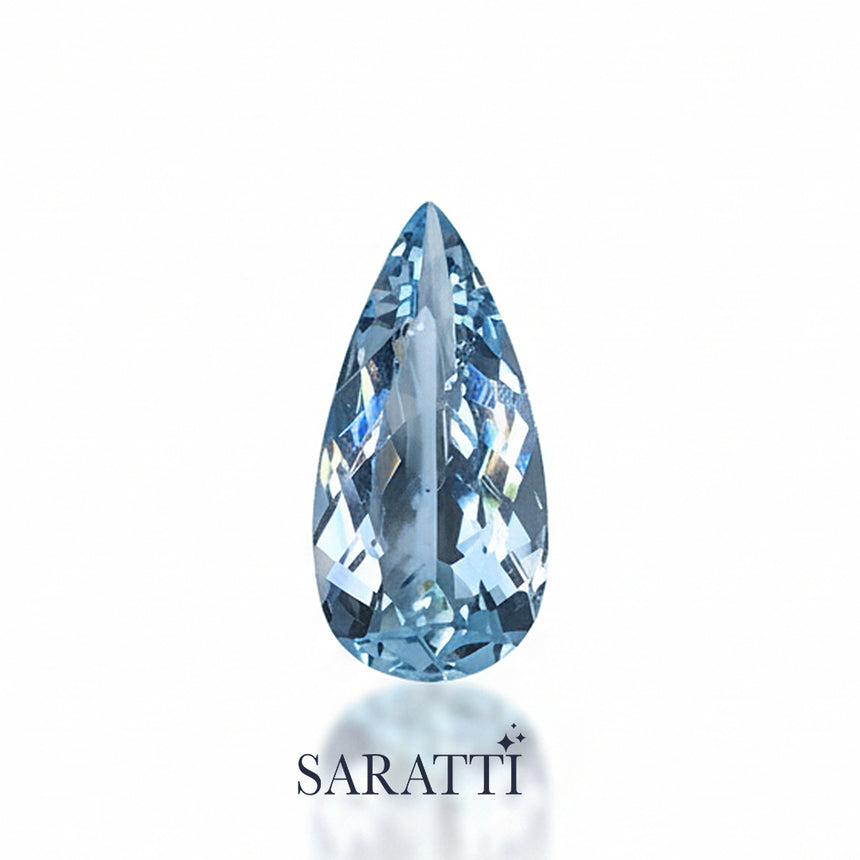 2.45 Carat Pear Cut Santa Maria Aquamarine CGRL Certified