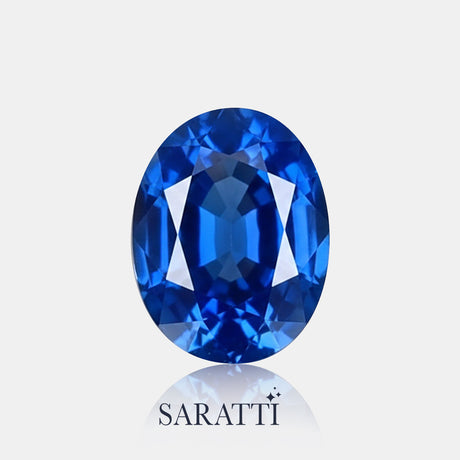2.51ct Natural Royal Blue Sapphire Oval GFCO Certified | SARATTI
