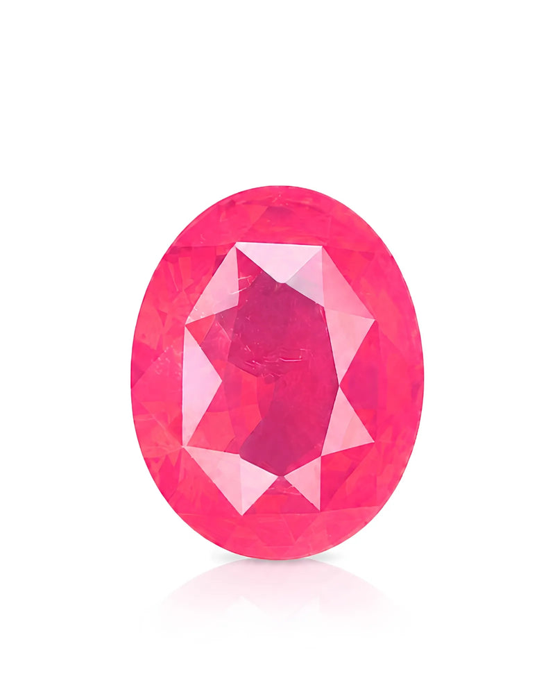 2.54ct Natural Tanzanian Vivid Orangy Pink Spinel oval front view | SARATTI