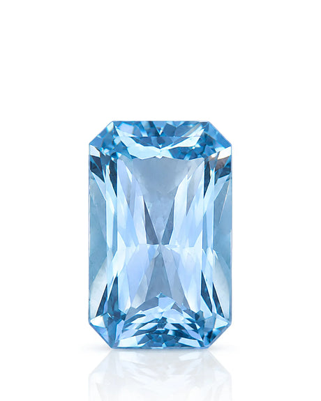 2.61ct Natural Santa Maria Aquamarine radiant cut front view | SARATTI