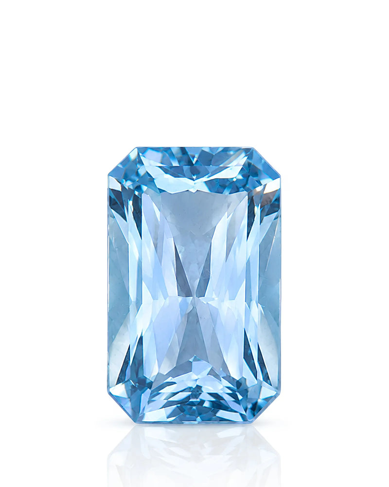 2.61ct Natural Santa Maria Aquamarine radiant cut front view | SARATTI