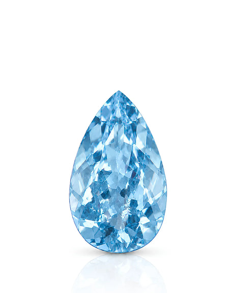 2.62ct Natural Exceptional Santa Maria Aquamarine pear cut front view | SARATTI