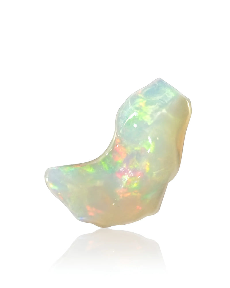 2.66ct Natural Ethiopian White Opal freeform front view | SARATTI