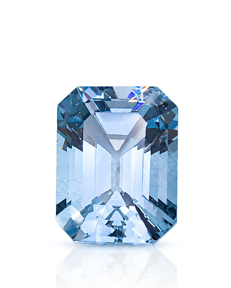 2.66ct Natural Santa Maria Aquamarine octagonal front view | SARATTI