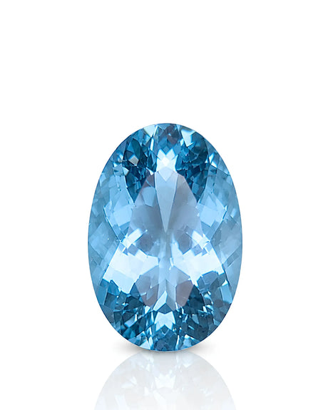 2.67ct Natural Exceptional Santa Maria Aquamarine oval front view | SARATTI
