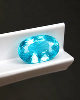 2.68 carats Natural Blue Tourmaline oval gemstone showing faceted surface details | SARATTI