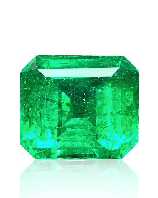 2.69ct Natural Emerald main view in Vivid Green emerald cut | SARATTI
