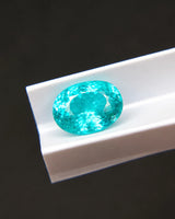 2.95ct Natural Neon Greenish Blue Paraiba Tourmaline oval gemstone alternate angle view | SARATTI