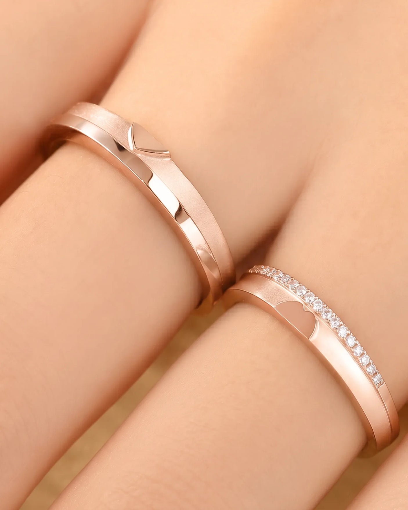 The Sweet Embrace Duo Wedding Ring Set