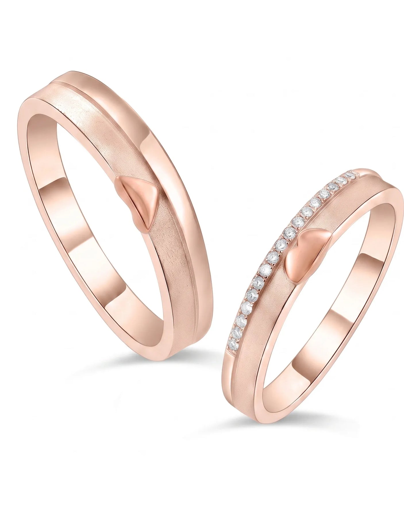 The Sweet Embrace Duo Wedding Ring Set