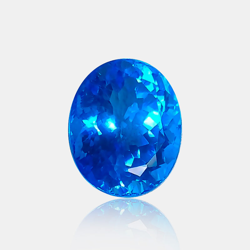 28.72 carat Natural Swiss Blue topaz oval cut loose gemstone | SARATTI