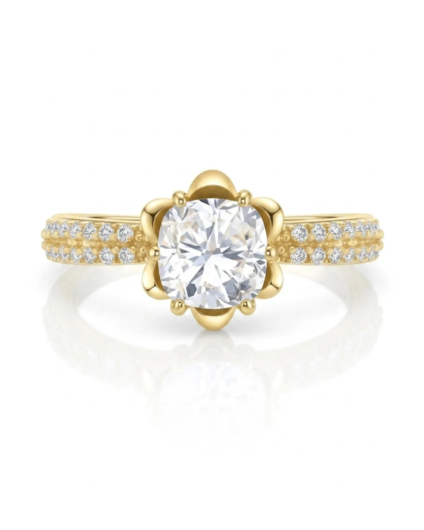 LAURE • Cushion Moissanite Yellow Ring