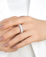Emerald Cut Eternity Band in White Gold