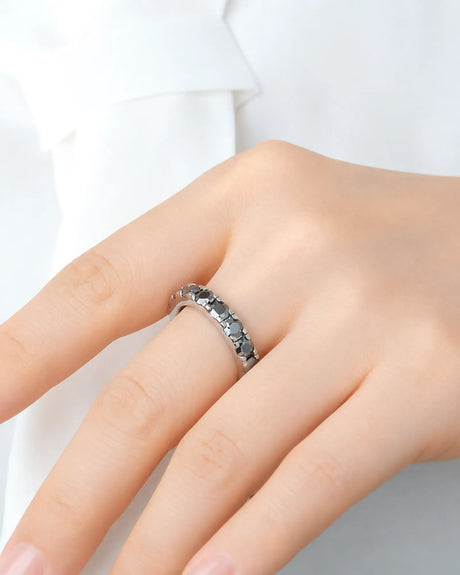Black Natural Diamond Eternity Band