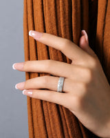 Yellow Gold Diamond Wedding Band Matte Finish