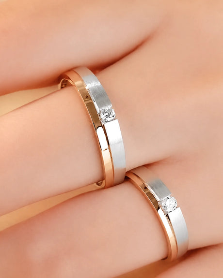 Destiny Match Wedding Band in Two Tone | His & Hers
