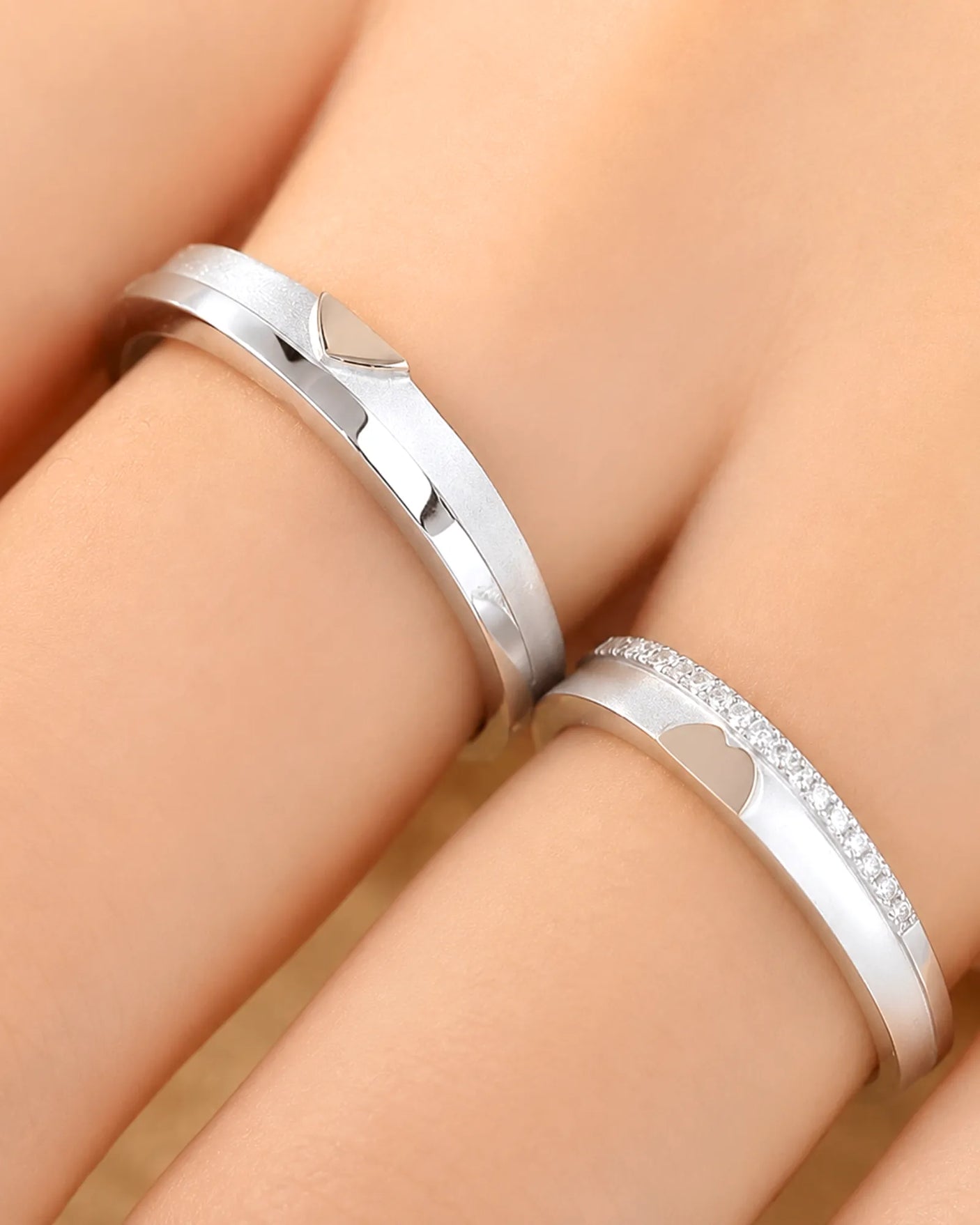 The Sweet Embrace Duo Wedding Ring Set
