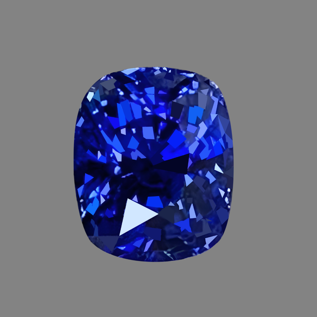3.28 cts Madagascar Unheated Blue Sapphire | Cushion | GRS Certified
