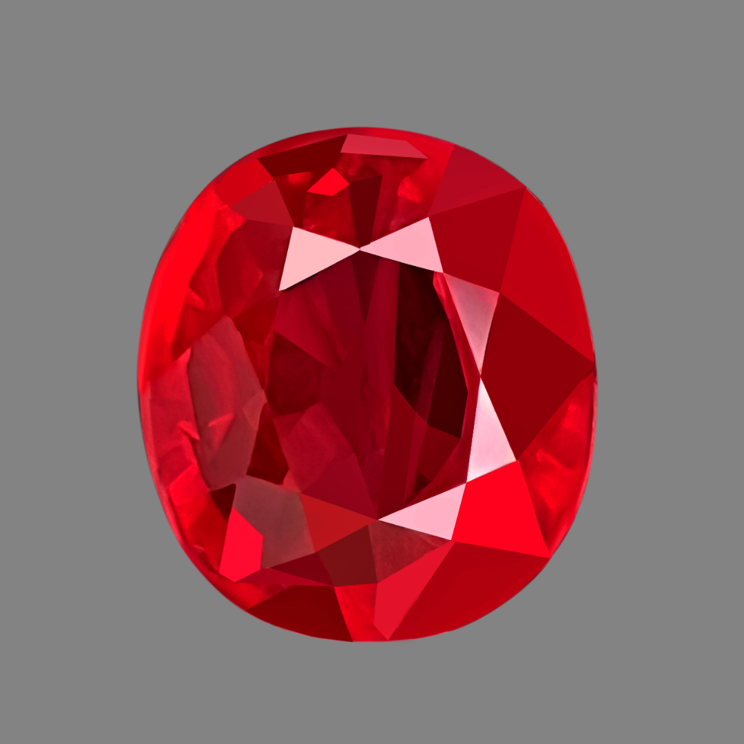 1.02cts  Oval Cut Ruby Loose Gemstone | GRS Certified