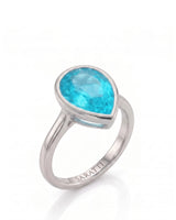 AUREX Pear Paraiba Tourmaline bezel setting in platinum